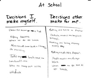 Figure 1. Decisions I make/Decision others make for me.