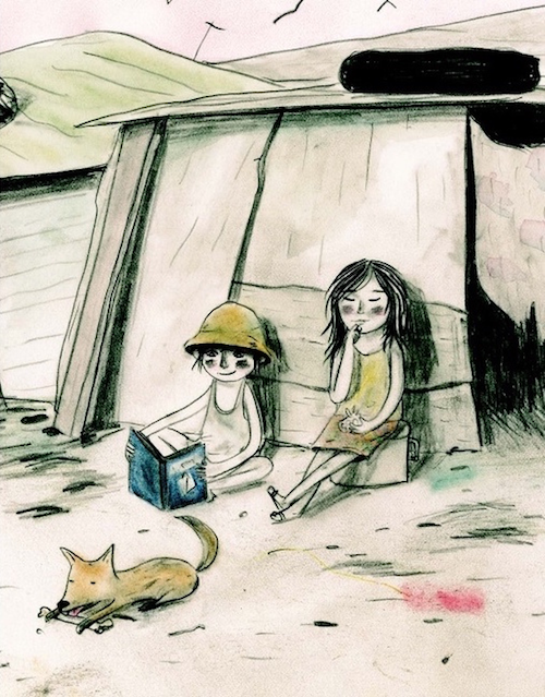 Interior illustration from Pablo Finds a Treasure by Andree Poulin and Isabelle Malenfant.