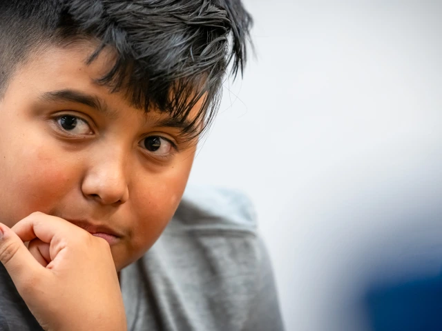 pensive middle grader