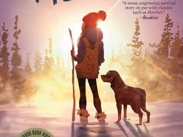 Girl and dog stare into the sunset