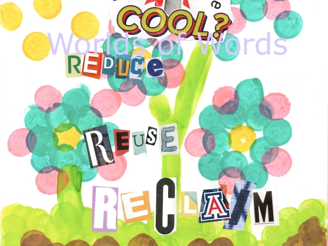 Suns warms flowers and the text overlay is what makes someone cool reduce reuse reclaim.