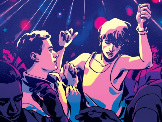 teen boys dance in a club