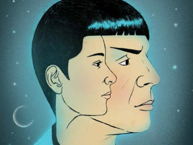Cover of Fascinating depicting the side profile of the character Spock with a young Leonard Nimoy side profile inside his head.