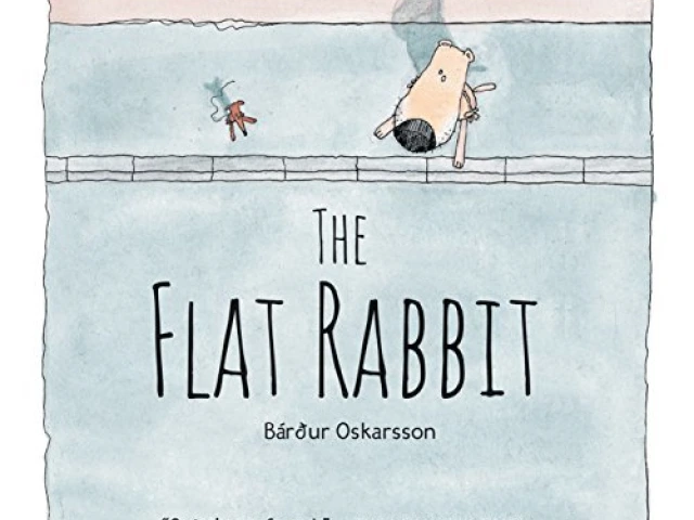The Flat Rabbit cover shows an aerial view of a dog and a rat looking into the street. The flat rabbit is not depicted on the cover.