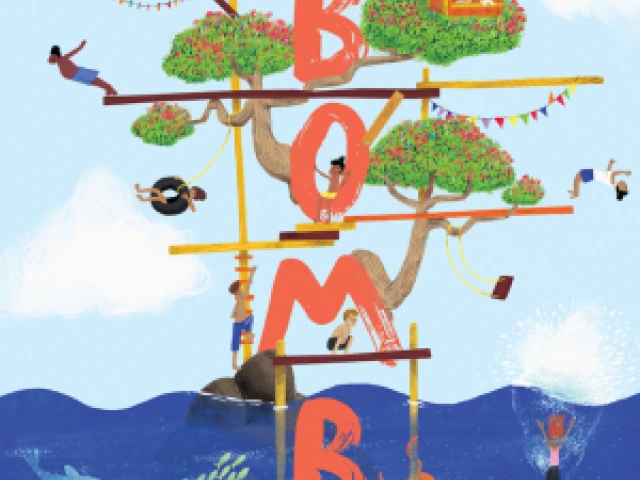 Cover of The Bomb depicting people on diving boards jumping into the ocean
