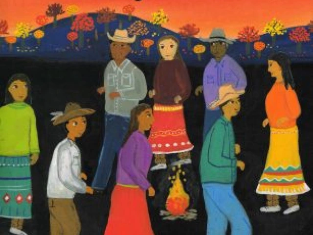 Indigenous people of North America in traditional clothes