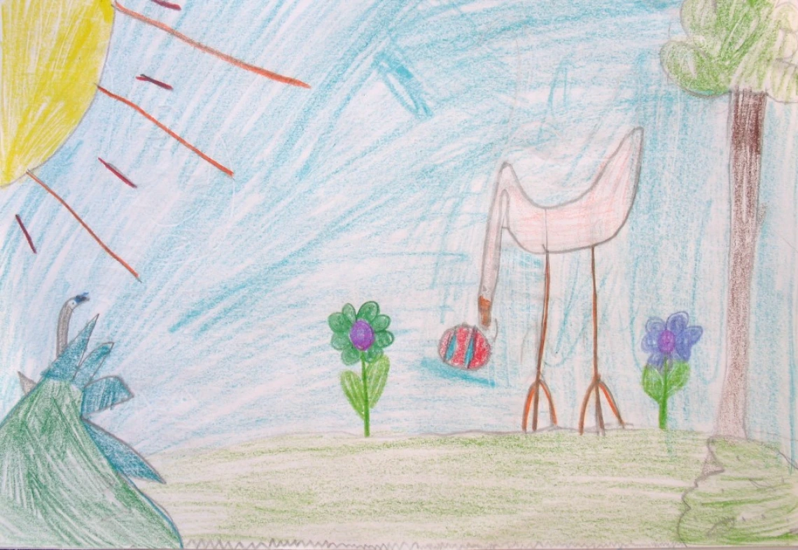 Carolyn’s drawing for her story about two swans.