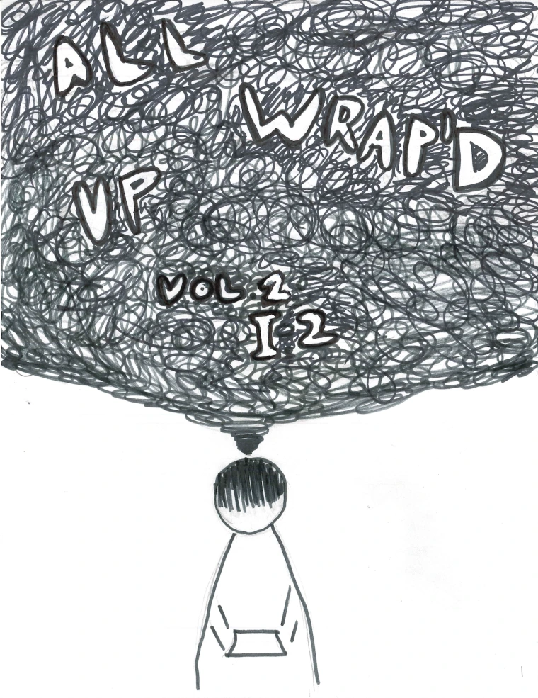 A reader imagining the title, volume and issue number of the zine