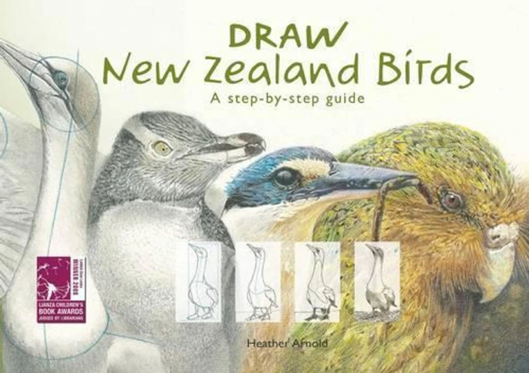 Different types of birds are lined up throughout the cover