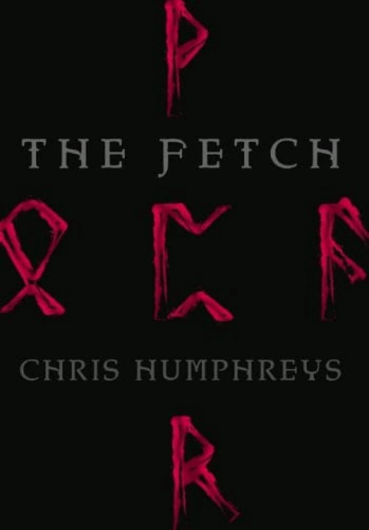 A solid black book cover with pink colored ribbon around the cover