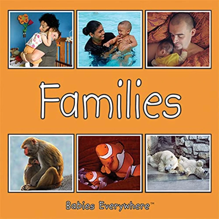 SIx pictures of various human and animal parent and child duos.