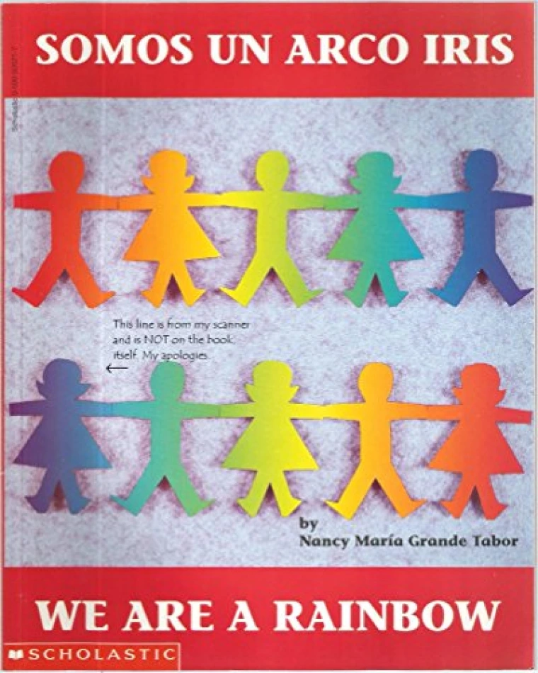 Rainbow cutouts of people.