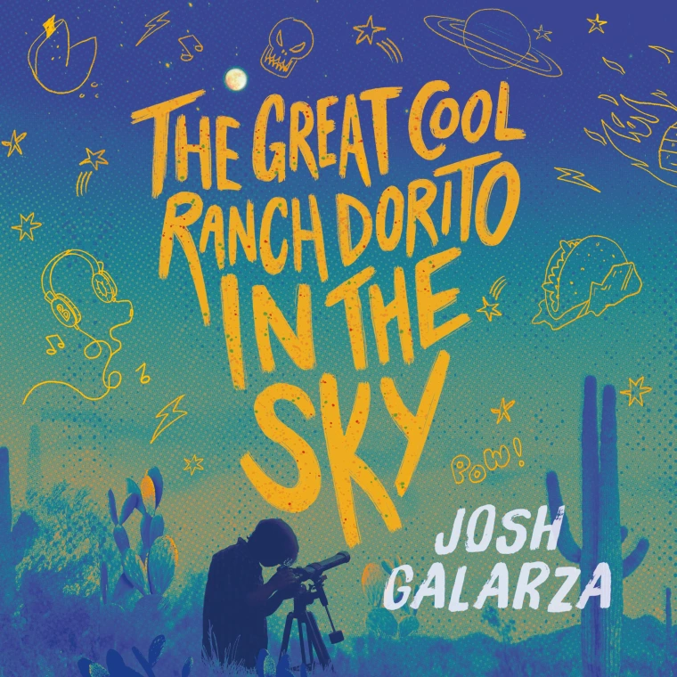 The silhouette of a teenage boy looks through a telescope in the middle of a desert.