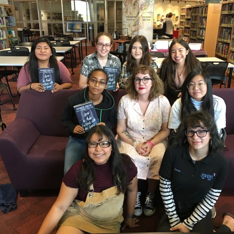 Ambassadors meet author Kathleen Glasgow.