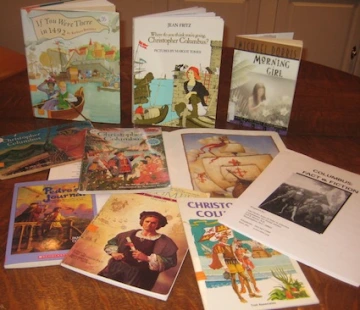 Display of Columbus Day books