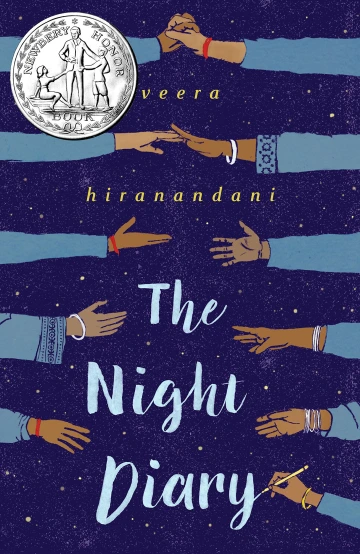 Various hands from opposite sides of the cover reach for each other over the background of a starry sky.