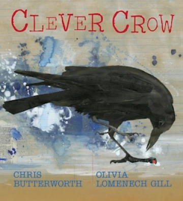 A black crow investigates the ground. 