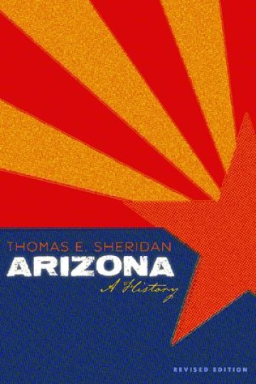 A close up of the state flag of Arizona.