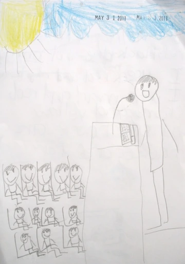 Richard takes action by giving a speech