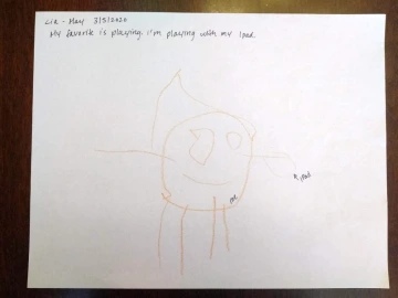 Lia-May’s story about her playing with her iPad.