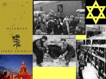 A slide from the presentation by the Milkweed literature circle