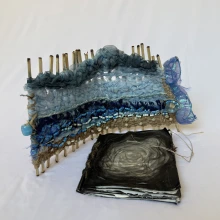 Handmade book evoking ocean shore