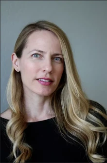 Woman with long blonde hair