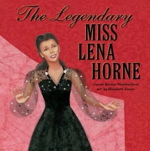 Cover of The Legendary Miss Lena Horne depicting a black woman in a black dress in front of a red background.