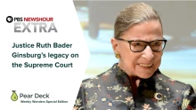 Screenshot of PBS and Pear Deck's collaboration on RBG's legacy.