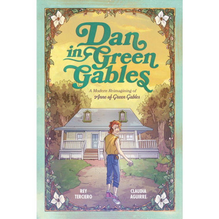  A teenage boy with red hair stands in front of a small house  