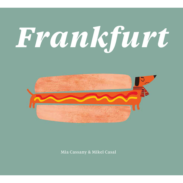 An unhappy dachshund who is dressed to look like a hotdog.