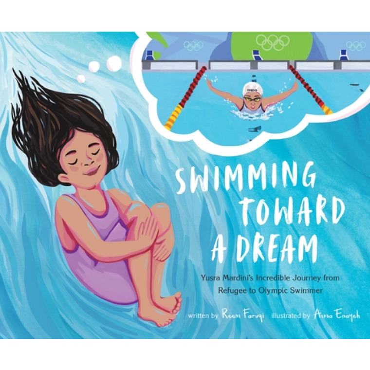 Girl in water dreaming of completing in Olympic swimming