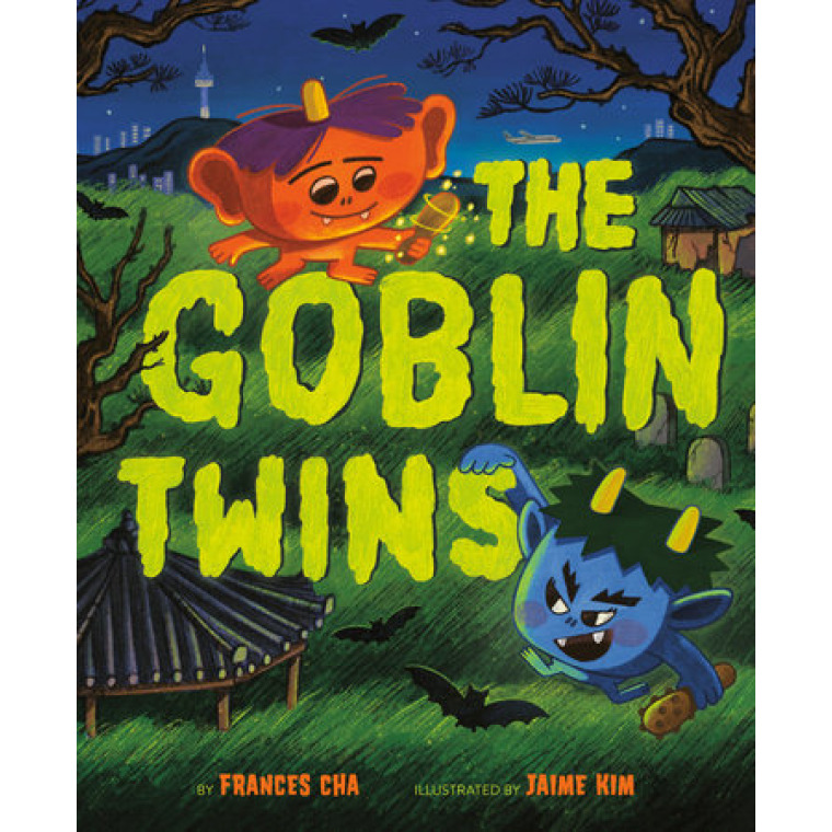 Two goblins running around in a neighborhood