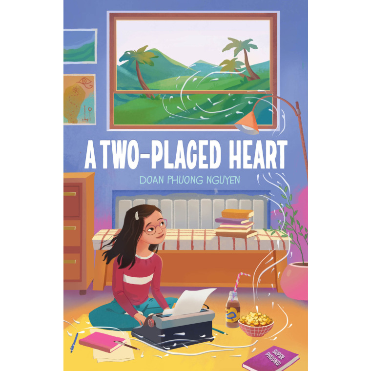 A girl sitting in front of a typewriter .