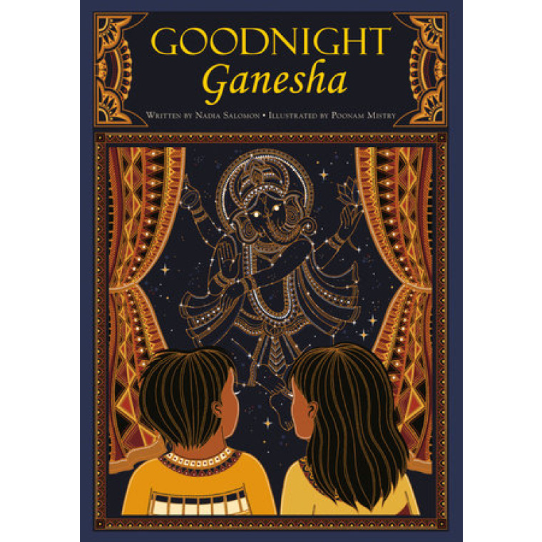 Two children look out a window at Ganesha's constellation