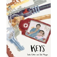 A picture of a dad and his daughter attached to a full key ring.