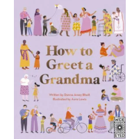 A diverse group of people, with many old women, surrounds the title on a pink background.