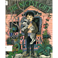 A child is in front of his house hugging his dog tightly 