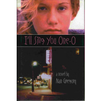 On the top half of the book is a woman staring at the reader, in the middle is the title of the book, and on the bottom half is a dark street with city lights