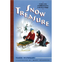 Kids are having fun with a sled on a snowy day