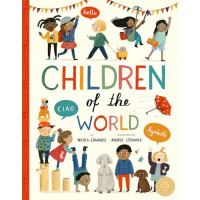 Various children from around the world pose around the title.
