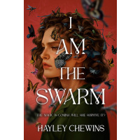 A teenage girl with curly hair is surrounded by butterflies.