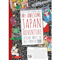 A journal covered in stickers from Japan.