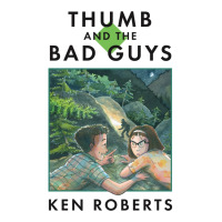 Two children hide in a forest and watch a shadowy figure creep away.