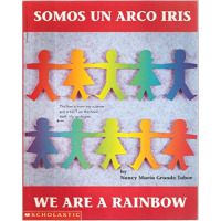 Rainbow cutouts of people.