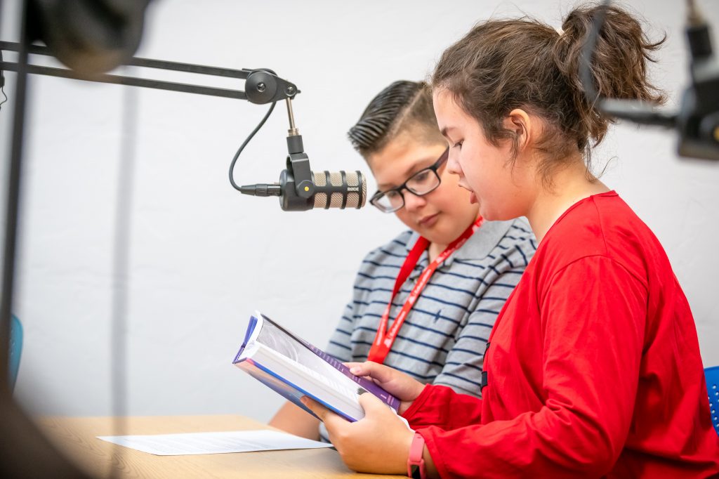 Reading Ambassadors recording a podcast