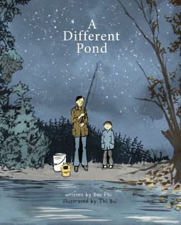 A Different Pond cover featuring a boy and father fishing at night