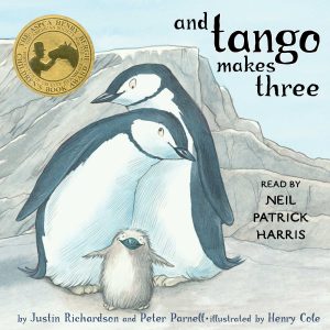 Book jacket featuring 3 penguins in middle of the book