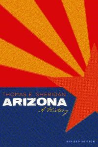 A close up of the state flag of Arizona.