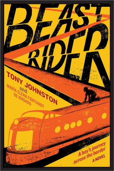 Beast Rider cover is yellow with an orange zigzagging train with a rider on top.